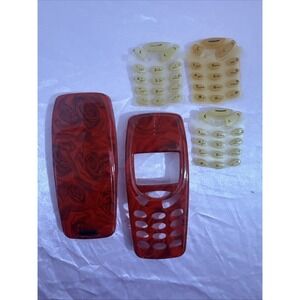 Vintage Nokia 3390 Case Roses Red Hard Case 3 Keypad Mats Included NIB Deadstock